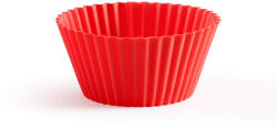 Lékué Set 6 forme pentru briose Lekue 1010163, Ø7 cm, -60°C/+220°C, Silicon platinat, Rosu (1010163)