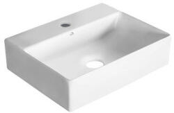 Laveo KVADRATO kerámia mosdó, fehér, pultra vagy falra szerelhető (szerelvény kittel) - pepita - 41 310 Ft