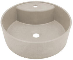 Laveo CLIFF kerek gránit mosdó túlfolyó nélkül, bézs