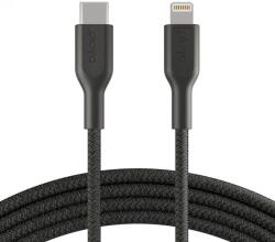 Playa by Belkin Cablu Belkin - Playa, USB-C/Lightning, braided, 1 m, negru (PMBK1004bt1MPBB)