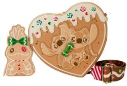 Loungefly Disney Lilo & Stitch crossbody táska, mézeskalács szív, 15x21x11cm