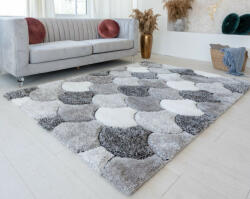  Shaggy szőnyeg California 3D 521 (Grey White) 160x220cm Szürke