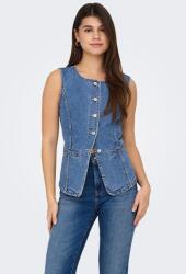 Only Only, Gombos farmermellény, Melange kék, M (15354753-MEDIUM-BLUE-DENIM-M)