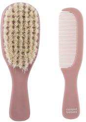 Canpol babies Canpol babies, Gold, perie si pieptene cu peri naturali, roz