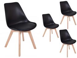  K-NANTES DSW szék szett - 4 darabos - fekete
