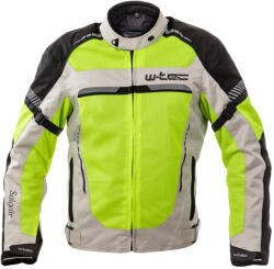 W-Tec Nyári motoros kabát W-TEC Saigair Fluo Sárga-Szürke 5XL (17743-5XL)