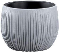 Prosperplast Műanyag virágcserép, Prosperplast Beton Bowl, szürke, átmérő: 18 cm, magasság: 14 cm, bordázott, betonhatású, kerek (TC255006)