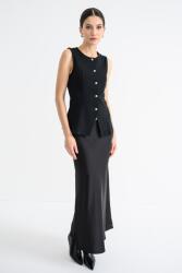 Vila Vila, Kerek nyakú gombos mellény, Fekete, M (14110257-BLACK-BEAUTY-M)