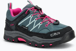 CMP gyermek túrabakancs Rigel Low Wp ásványzöld / lila fluo