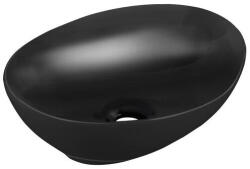 Laveo DESNA ovális kerámia mosdó túlfolyó nélkül, matt fekete - pepita - 43 491 Ft