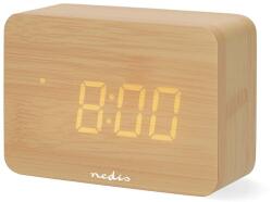 Nedis CLDK2008BN - Digitális ébresztőóra LED-kijelzővel és hőmérővel, 5V/3xAAA, fa kivitel CLDK2008BN (NE0807)