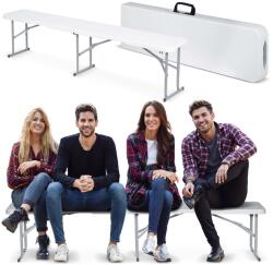 Plonos Bancă de grădină pliabilă 180 cm Plonos albă (J-440200)