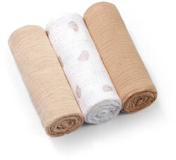 BabyOno Plienky mušelínové Super Soft 3 ks, Beige 70 x 70 cm