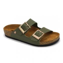 LEON 4014 LEON Comfort női bőr papucs (LEON7081-zöld35)