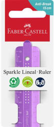 Faber-Castell Vonalzó, műanyag, törhetetlen, 15 cm, FABER-CASTELL "Sparkle", vegyes színek (172015) - nyomtassingyen