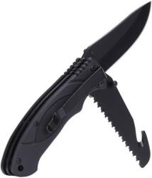 Fosco Industries Fosco Bushcraft zsebkés fekete - 2 pengés, 3Cr13 rozsdamentes acél, fűrészpengével