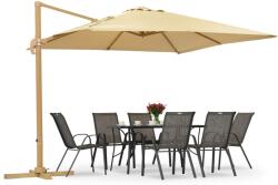 Garden Point Umbrelă de grădină Siena 3x3m din lemn cu capac bej Garden Point (GAP1149)