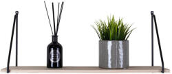 House Nordic Arnhem polc, natúr fa polc, fekete keret 65x17 cm (4291070) - platinashop