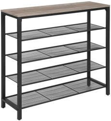 VASAGLE INDESTIC cipőtartó polc 4 hálós polccal ipari stílusban greige és fekete (EUZ-LBS015LK01)