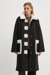 MUNTHE kabát gyapjú keverékből TIBUR - fekete 34