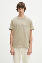 Helmut Lang pamut póló EMBOSSED. TEE. ROUNDED - zöld XL
