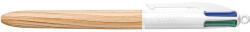 BIC Golyóstoll, 0, 32 mm, nyomógombos, négyszínű, BIC "4 Colours Wood Effect (508964) - mystock