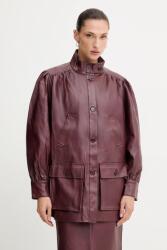 Bardot rövid kabát - burgundia M