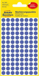 AVERY Etikett, 8 mm, kör, eltávolítható, AVERY ZWECKFORM, indigókék, 416 etikett/csomag (3591)