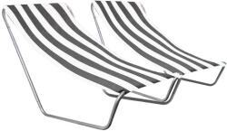  Set de 2 sezlonguri pliante pentru plaja SAND, dungi gri inchis