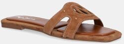 Pepe Jeans papucs velúrból FRIDA SOFT - barna Női 39