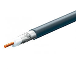 Somogyi Elektronic S 6TSV/BK koax kábel, 75 Ohm, PVC és PE szigetelés, réz bevonatú acél ér, alumínium + PET fólia 96 szál aluharisnya, 305m, fekete - digibolt