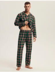 Henderson Nut férfi flanelpizsama, zöld, kockás, XL