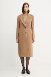 TWINSET kabát gyapjú keverékből - bézs 42