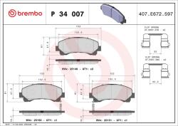 BREMBO Fékbetét készlet BREMBO P 34 007 for ISUZU, MAXUS, CHEVROLET (P 34 007)