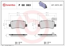 BREMBO Fékbetét készlet BREMBO P 68 063 for OPEL, RENAULT, NISSAN, VAUXHALL, … (P 68 063)