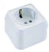  IP20 Falon kívüli földelt csatlakozó aljzat, fehér (20445)