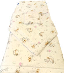  Óvodai ágynemű garnitúra csomag - 3 részes / fehér alapon állatok a holdon mintás