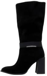 Epica Cizme dama, negru, elegante, piele intoarsa, lungi, cu toc, Epica HMHM50012B-01-I-Negru (Marime: 40) (HMHM50012B-01-I-Negru-40)