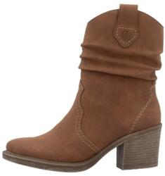 RIEKER Cizme dama, maro, casual, piele ecologica, scurte, cu toc, Rieker Y1284-24-Maro (Marime: 36) (Y1284-24-Maro-36)