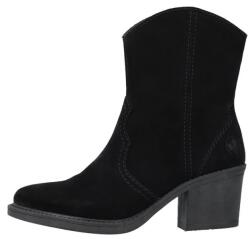 RIEKER Cizme dama, negru, casual, piele intoarsa, scurte, cu toc, Rieker Y1251-00-Negru (Marime: 40) (Y1251-00-Negru-40)