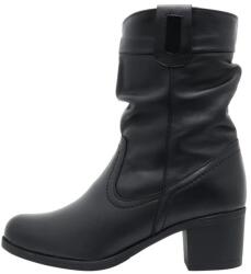 Nicolis Cizme dama, negru, casual, piele naturala, imblanite, scurte, cu toc, Nicolis 151810-Negru (Marime: 38) (151810-Negru-38)