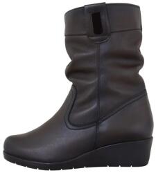 Nicolis Cizme dama, maro, casual, piele naturala, imblanite, scurte, cu platforma, Nicolis 151856-Maro (Marime: 36) (151856-Maro-36)
