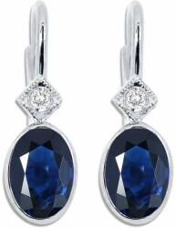 White & Black Ovális zafír és gyémánt fülbevaló - 1, 0 karát (AU14395)