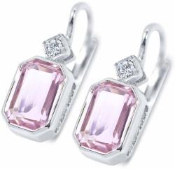 White & Black Morganit fülbevaló gyémánttal - kapcsos (AU14309)