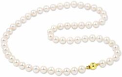 White & Black Sósvízi tenyésztett gyöngysor arany zárral - akoya 6, 5-7mm - 60cm - AA (GY1169)
