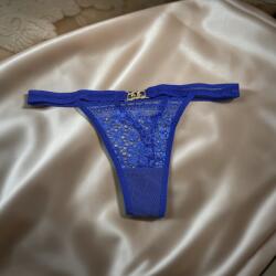  Csipkés tanga láncos díszítéssel blue-royal 113523