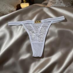  Csipkés tanga láncos díszítéssel Fehér 113520