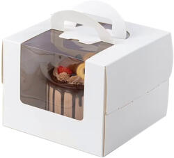  Mini, ablakos tortadoboz, füllel, alátéttel - 13, 5 × 13, 5 × 10 cm