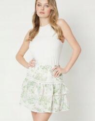 Oasis Krémszínű Klasszikus Laza Mini Szoknya Virág Mintás Fodros Oasis 36