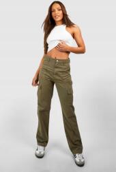 Boohoo Zöld Khaki Széles Farmer Nadrág Cargo Zsebek Boohoo 34